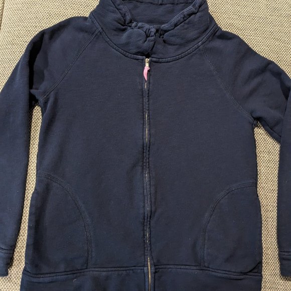 J Crew  Girls zip front cardigan sweatshirt in navy, size 14 - Picture 1 of 5